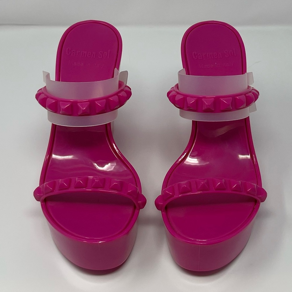NWT Carmen Sol Tonino Wedge in Fuschia - Picture 9 of 14